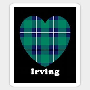 The IRVING Family Tartan Love Heart Shape Design Sticker